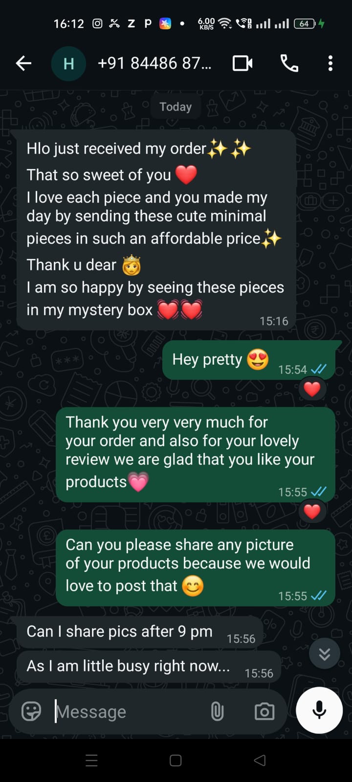 Customer review - cute minimal pieces at an affordable price