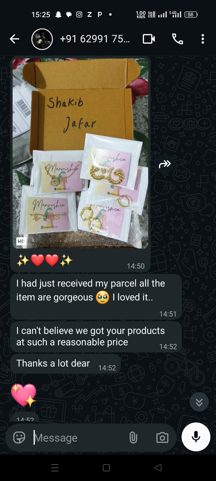 Customer review - every item is gorgeous at such a reasonable price